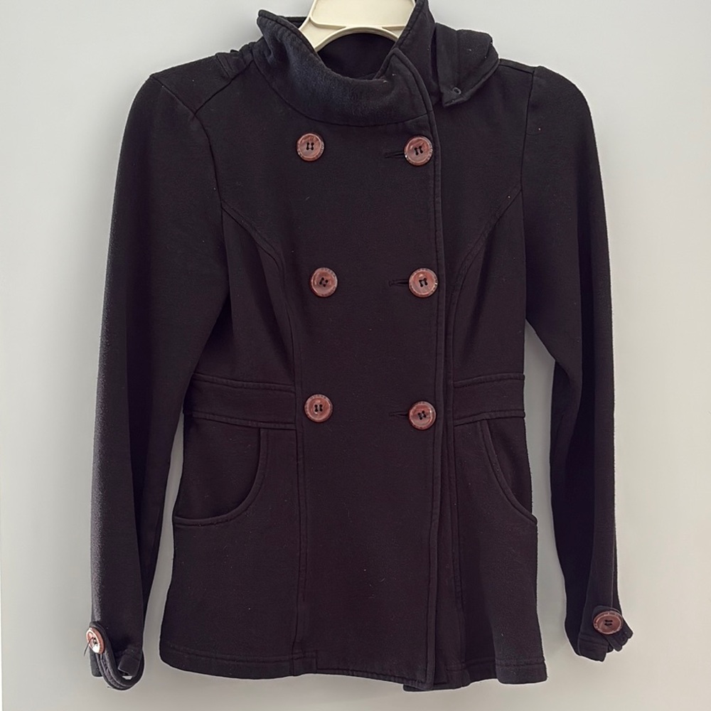 Women's Black Double-Breasted Jacket